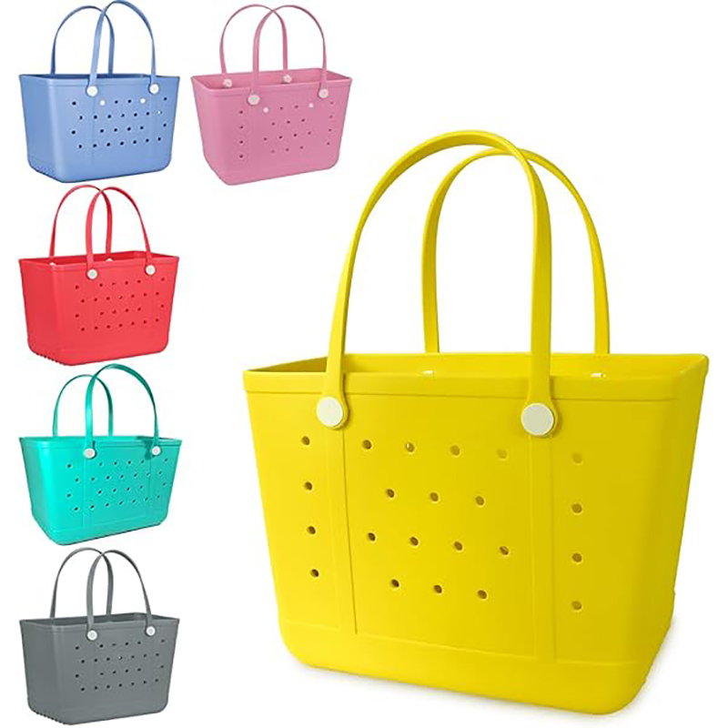 Rubber Beach Bags Totes Holes Handbag
