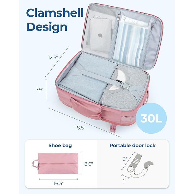 Flight Travel Backpack with Shoe Compartment for Travel & Daily Use