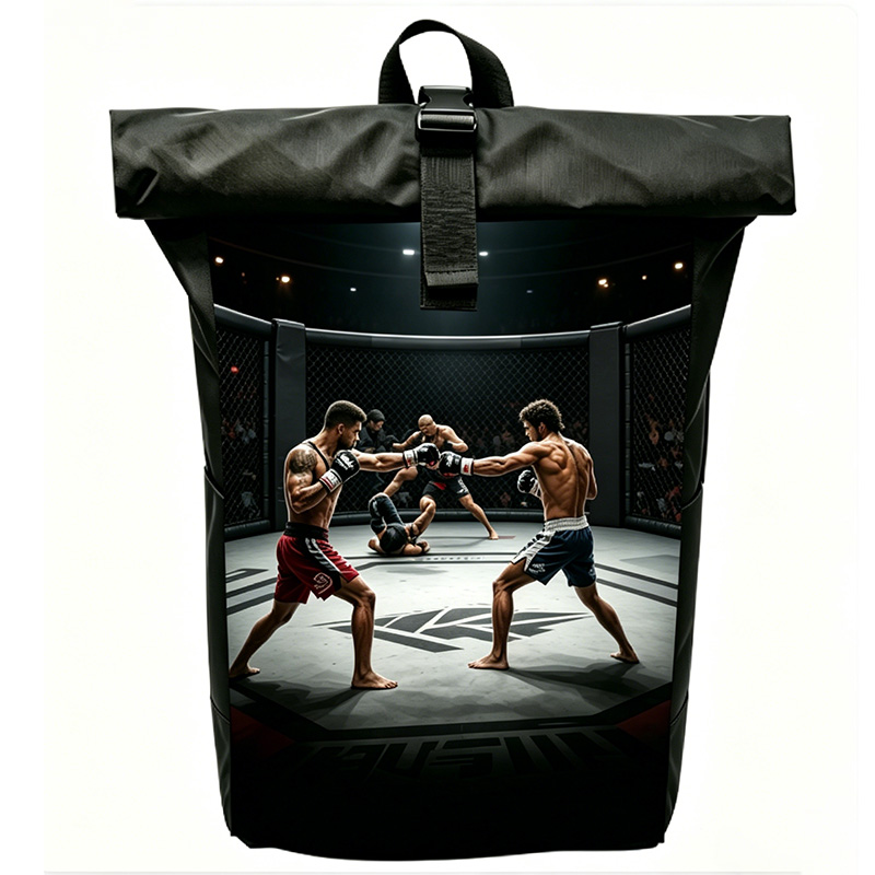 Waterproof roll top laptop backpack