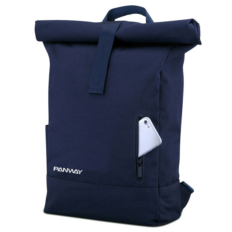 Roll top laptop backpack